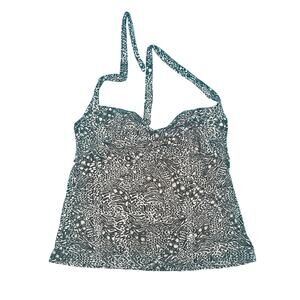 Mossimo Halter Tankini Top Brown & White Abstract Print XL